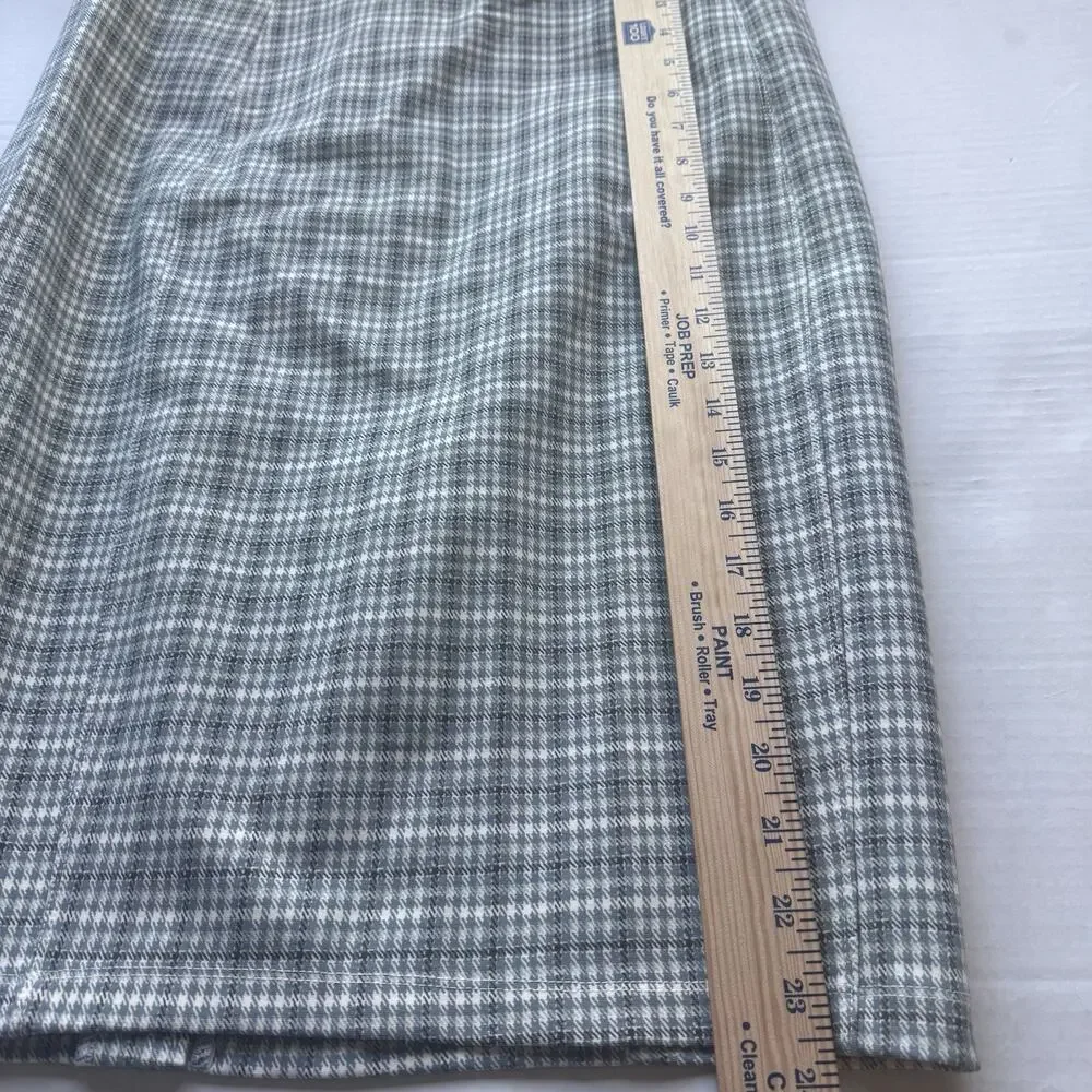 Liverpool Los Angeles Knit Pencil Knee Skirt NWT 12 Blue White Plaid Work Career